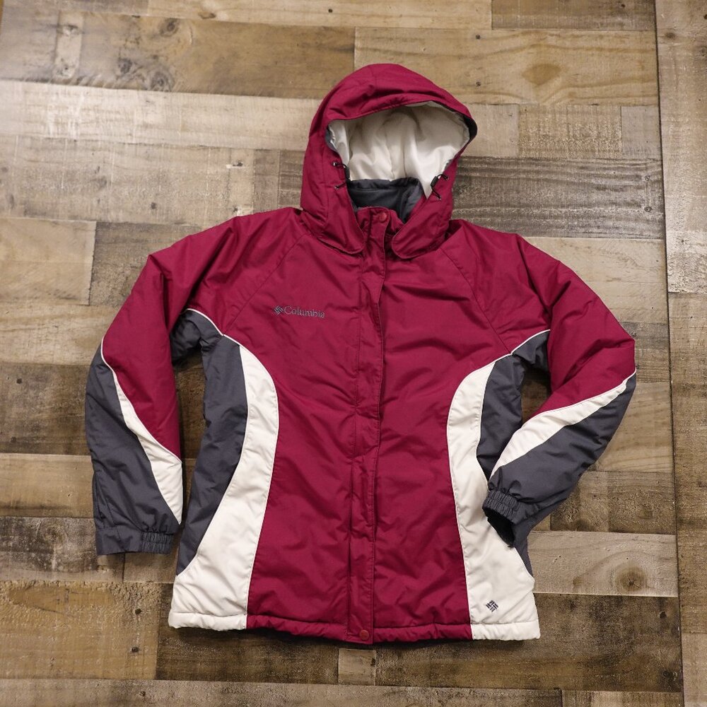 Columbia Waterproof Insulated Jacket Women’s Medium Burgundy Hooded‎ Winter